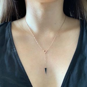 Rose Gold Stainless Steel Dainty Triangle Necklace